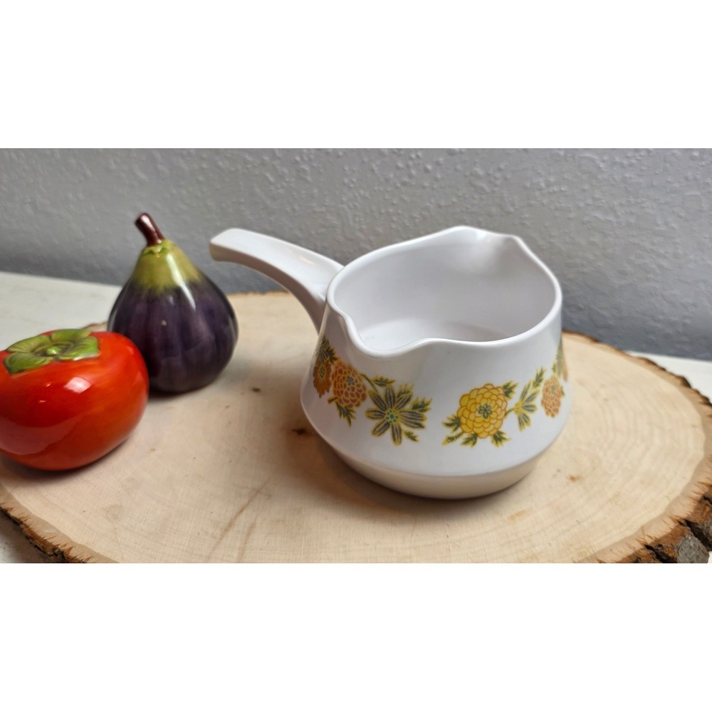 Noritake Progression Sunny Side 9003 Creamer Vintage 70s Floral Dual Spout Japan